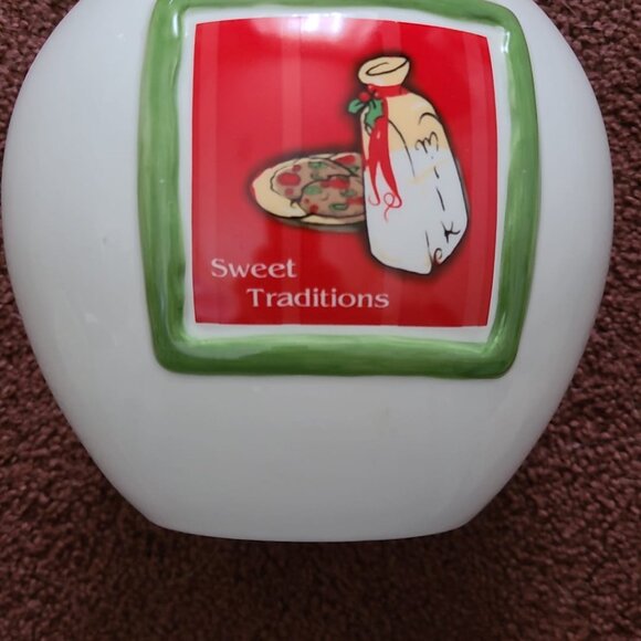 Vintage Russ Berrie Christmas Traditions Ceramic Cookie Jar - Picture 3 of 7